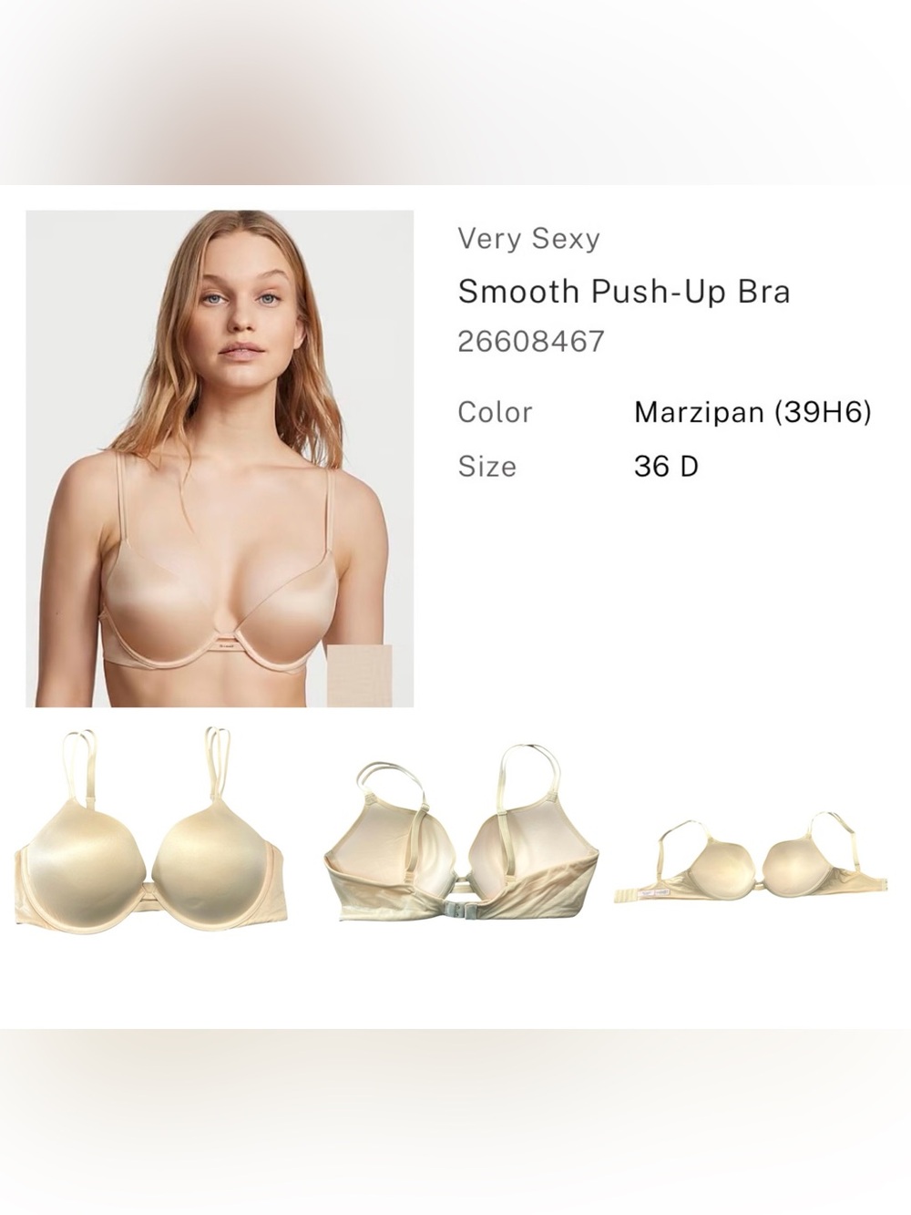 Victoria's Secret Very Sexy Smooth Push-Up Bra - Marzipan 36D